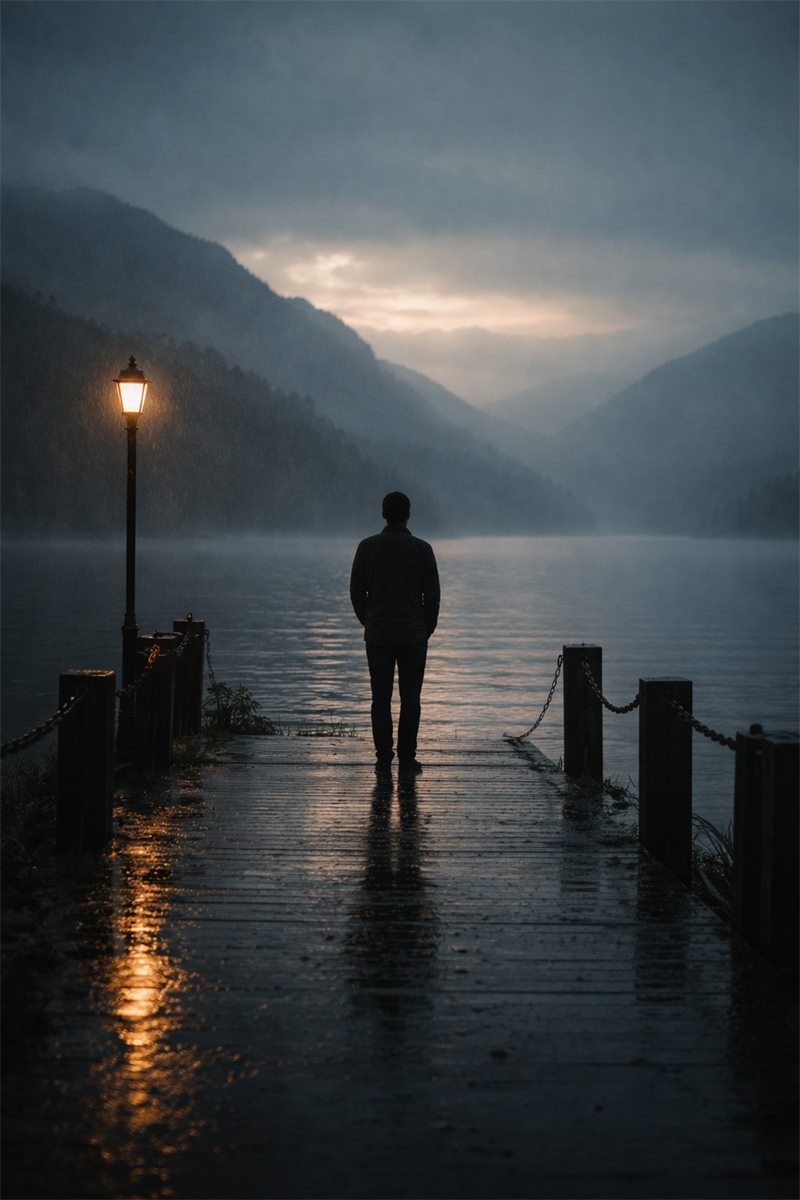 Rainy lake cinematic mood sample