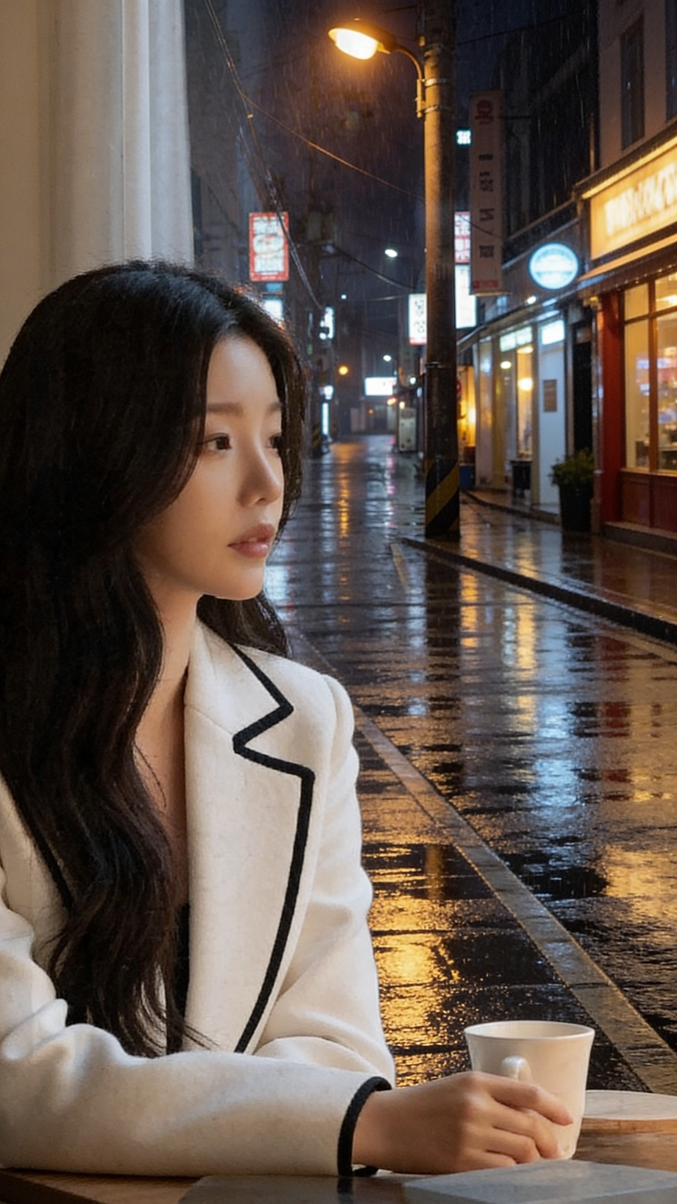 Night cafe portrait