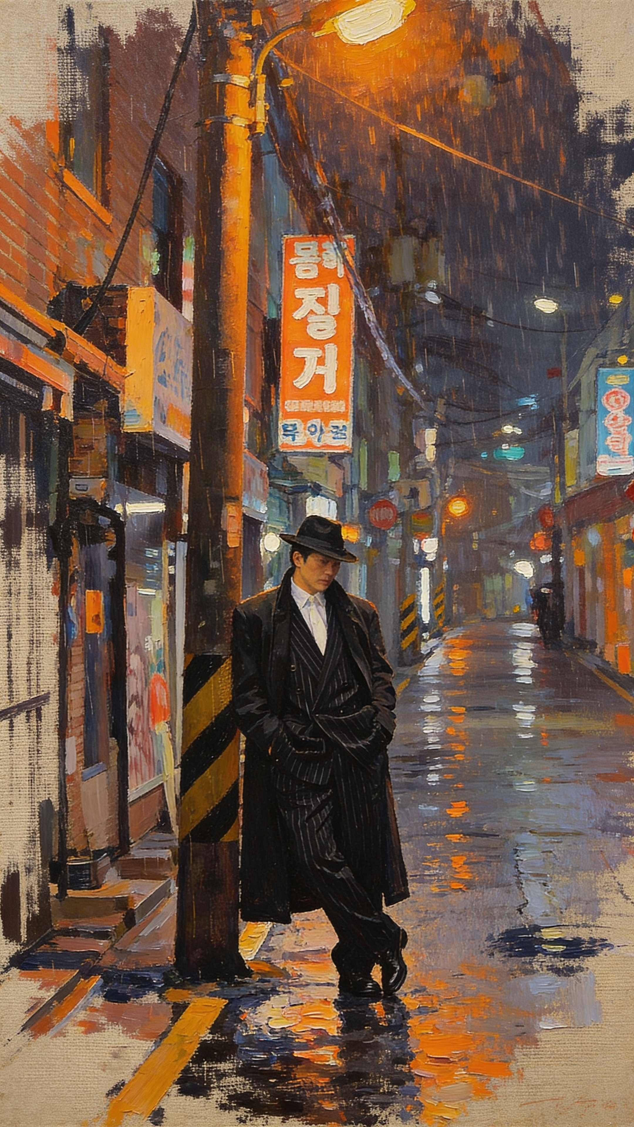 Cinematic rainy alley