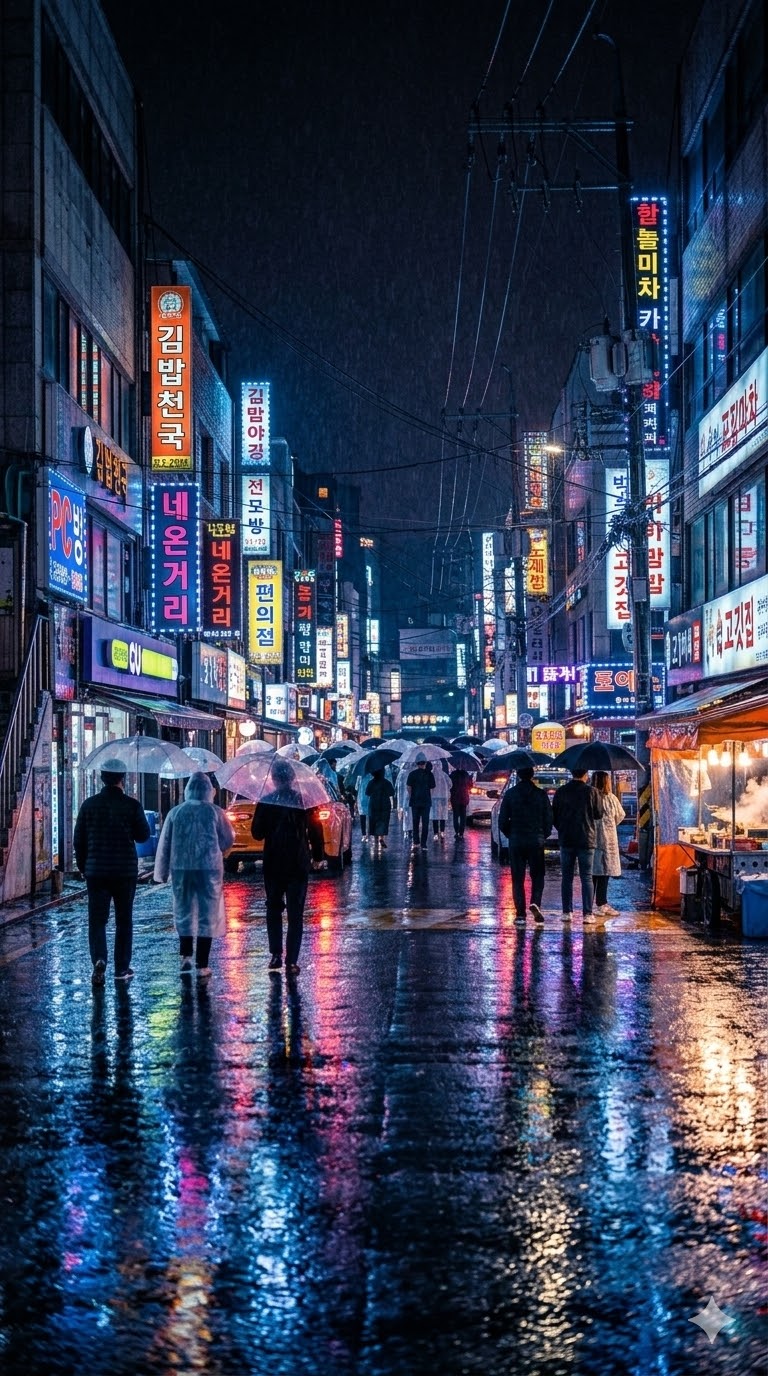 Rainy Korean street