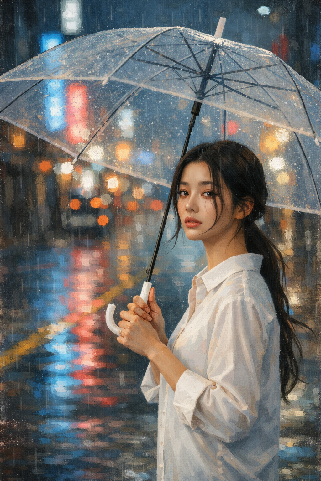 Umbrella rain portrait